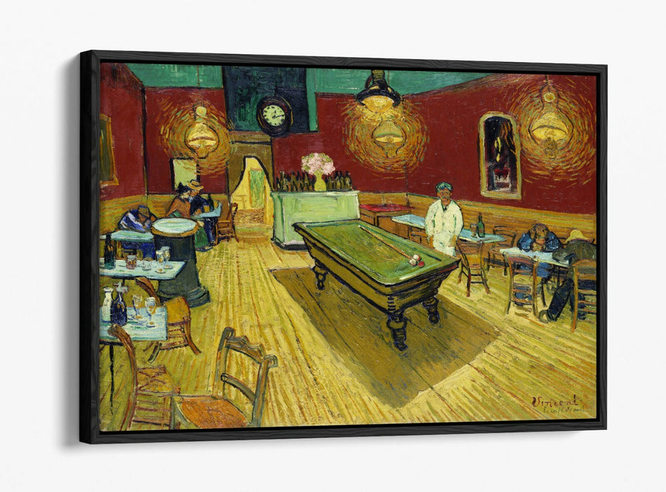 VAN GOGH THE NIGHT CAFÉ -FLOAT EFFECT CANVAS WALL ART PIC PRINT- RED GREEN
