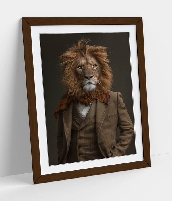 Lion Wall Art | Unique Framed Wall Art Poster – Animal Portrait Decor