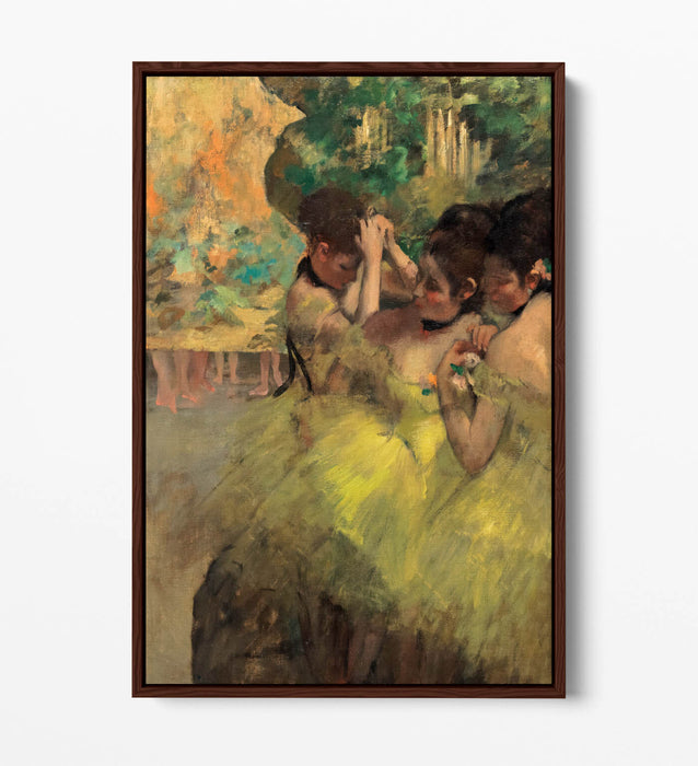 EDGAR DEGAS, YELLOW DANCERS -FLOAT EFFECT CANVAS WALL ART PRINT