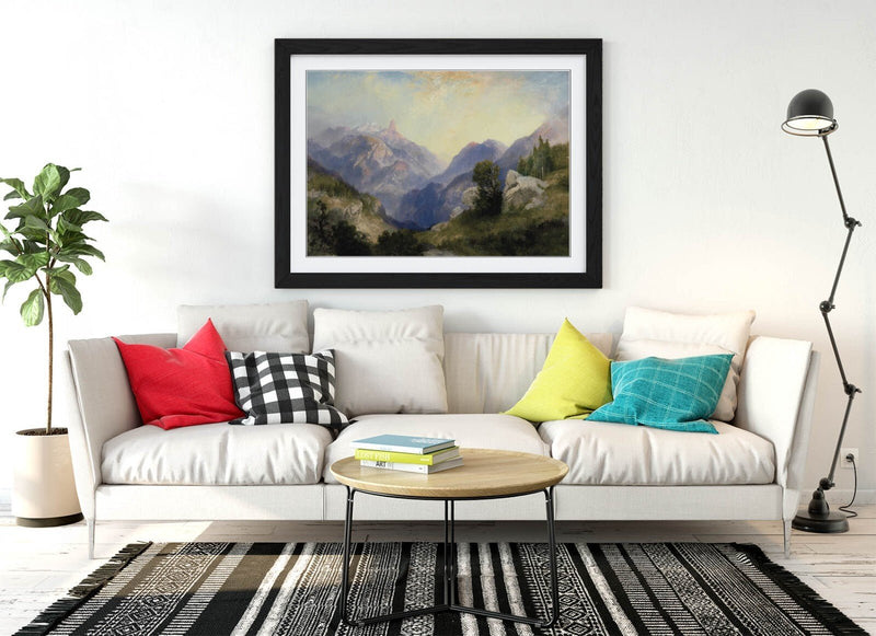 Thomas Moran Wall Art - Framed Yellowstone Poster with Woodgrain Frame Finish