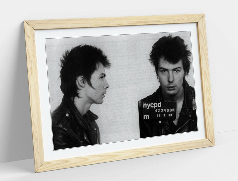 Sid Vicious Poster - Framed Art Print | Black and White Punk Rock Wall Art