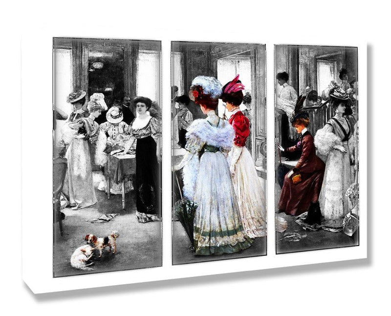 Vintage Canvas Wall Art – Framed Victorian Women Artwork | Deep Frame Canvas Print