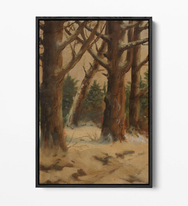 Canvas Wall Art - Forest Winter Painting | Premium Float Effect Canvas Print