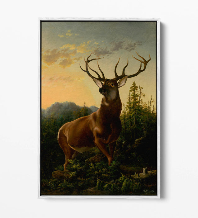 Canvas Wall Art - Handmade Deer Forest Print | Float Effect, Premium Varnish Finish