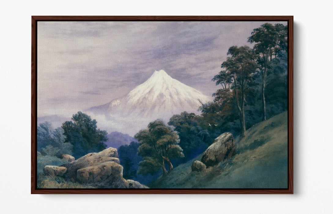 Float Effect Canvas Art - John Hoyte Mt Egmont Premium Wall Print Ready To Hang