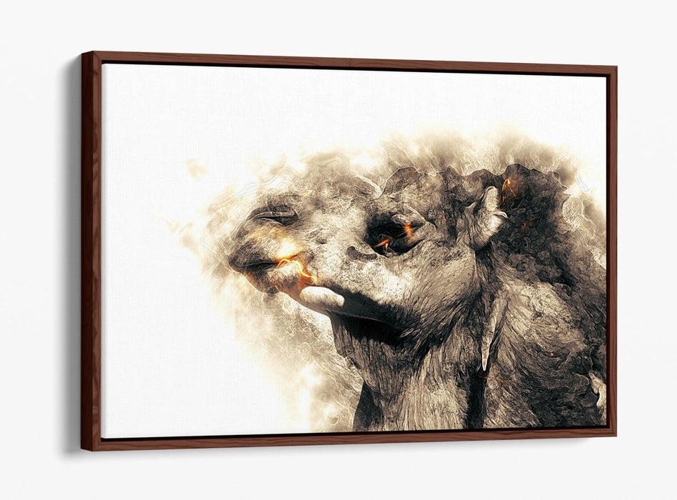CAMEL SKETCH ABSTRACT ANIMAL ART DECOR -FLOAT EFFECT CANVAS WALL PRINT