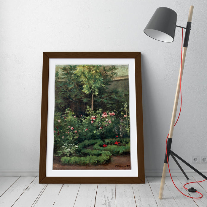 Framed Wall Art Poster Featuring Camille Pissarro Rose Garden Print - Ready To Hang