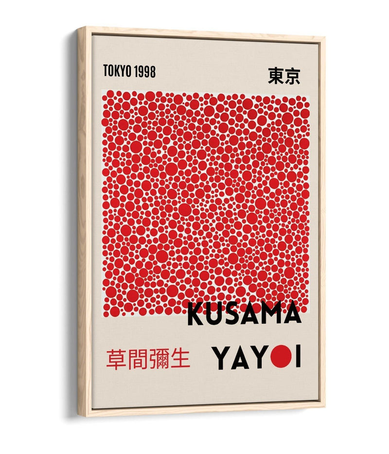 Canvas Art Print - Red Polka Dot Contemporary Wall Art With Float Effect Frame