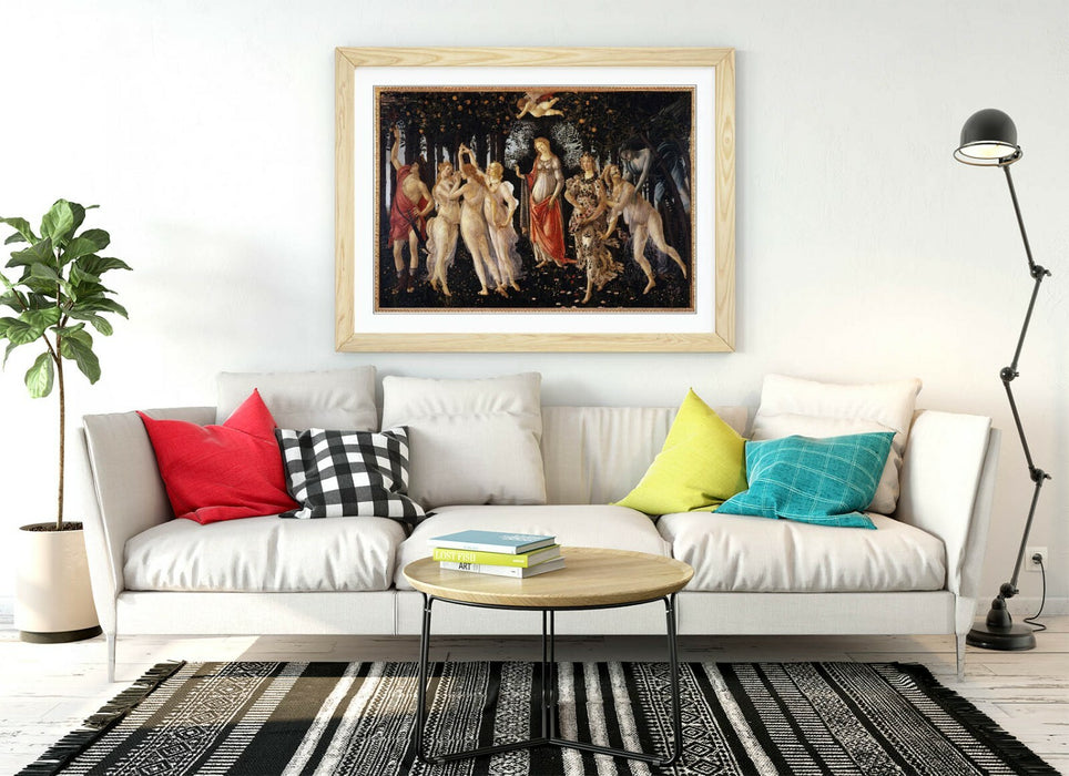 Framed Wall Art – Sandro Botticelli Primavera Print | Handmade UK Wood Grain Frame