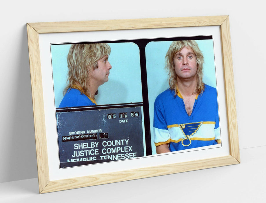 OZZY OSBOURNE MUGSHOT 1 -ART FRAMED POSTER PICTURE PRINT ARTWORK- CYAN
