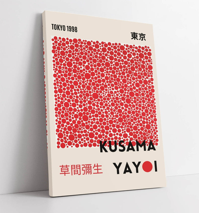 Canvas Wall Art - Yayoi Kusama Red Polka Dot Print | Handmade Contemporary Decor