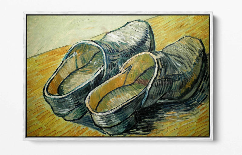 Van Gogh Canvas Art - Handmade Canvas Print | Wooden Shoes Painting, Float Effect Frame