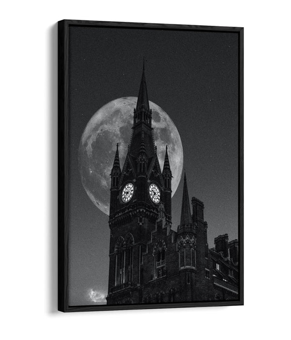 London Canvas Wall Art – Westminster Abbey Full Moon Float Effect Print