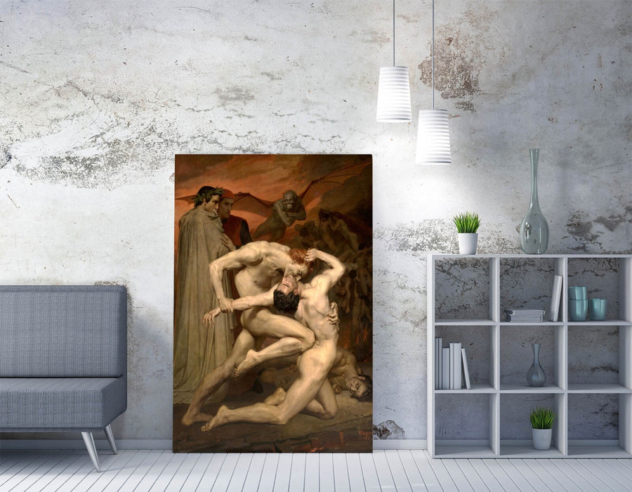 Canvas Wall Art – Bouguereau Dante and Virgil Handmade Classic Print on Archival Grade Canvas