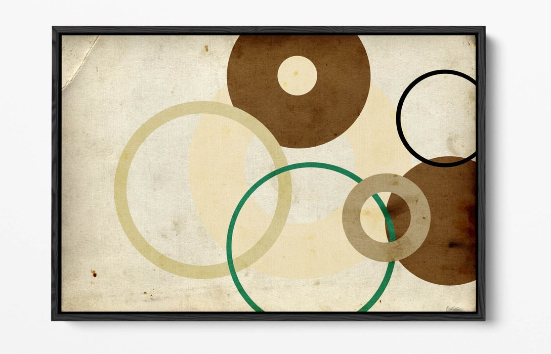 Canvas Wall Art - Brown Abstract Shapes | Float Effect Premium Frame, Ready to Hang