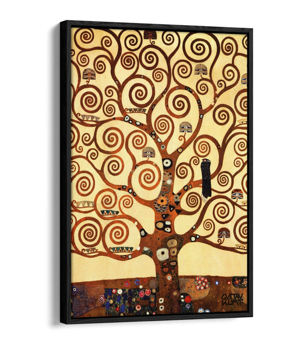 GUSTAV KLIMT TREE OF LIFE STOCLET -FLOAT EFFECT CANVAS WALL ART PIC PRINT- GOLD