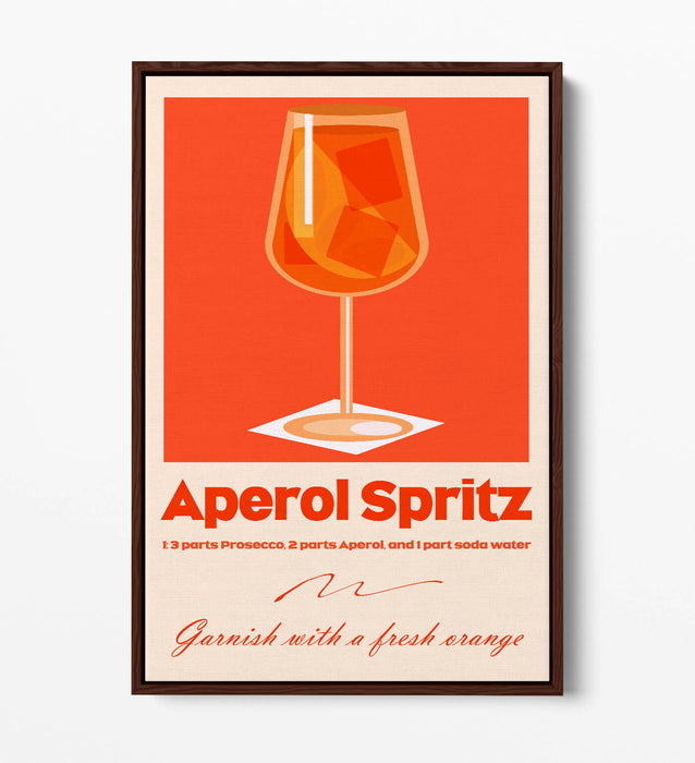 Aperol Spritz Canvas - Vibrant Cocktail Wall Art With Float Effect Print