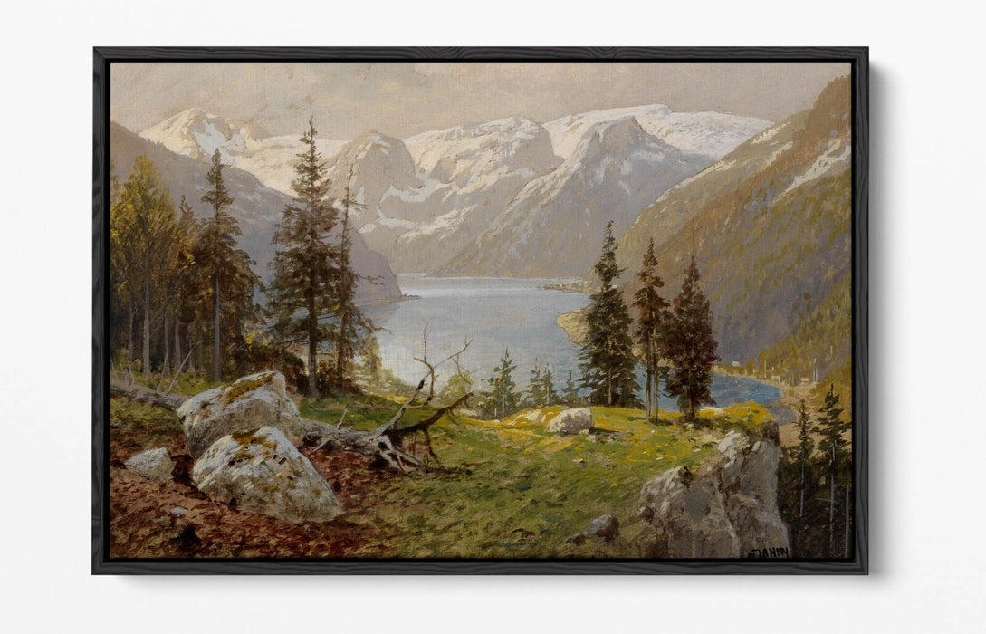 Canvas Wall Art - GEORG JANNY Hallstatt Lake Float Effect Canvas Print
