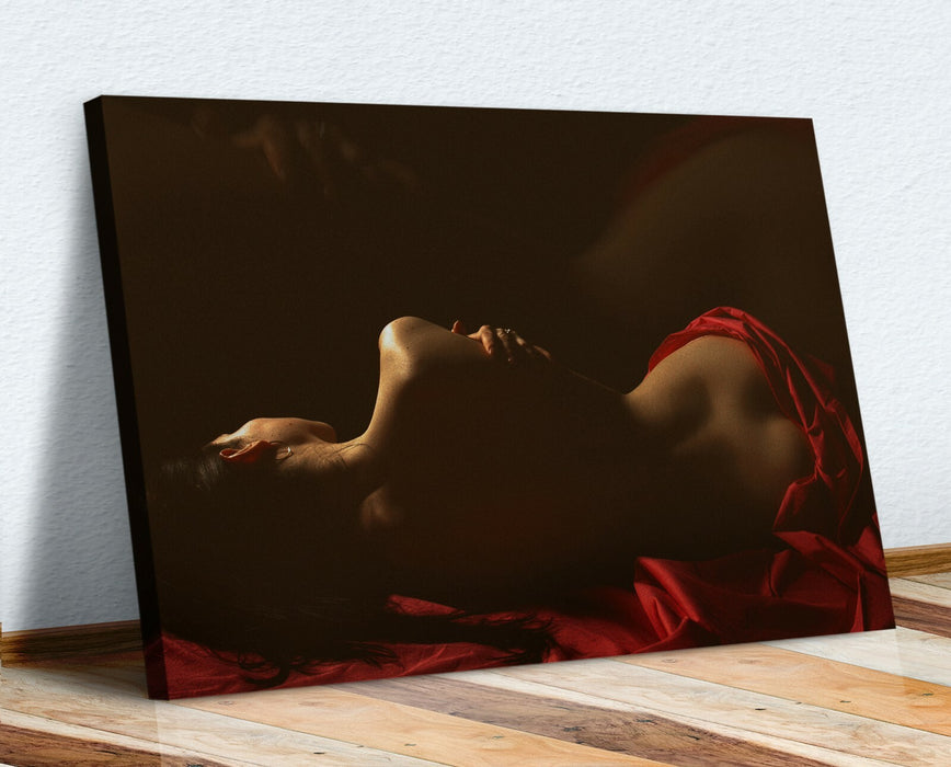 Canvas Wall Art - Framed Female Silhouette Nude Body Bedroom Decor Print