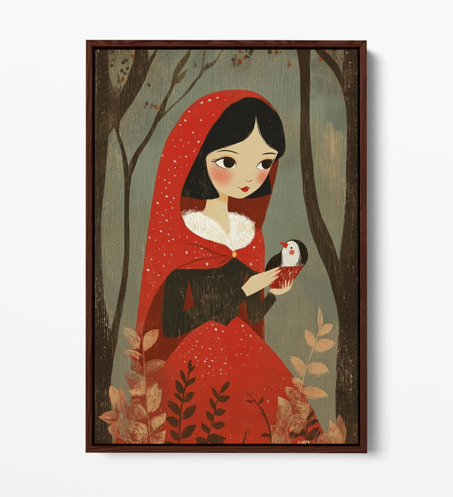 Canvas Wall Art - Pretty Little Red Riding Hood Kids Float Effect Print