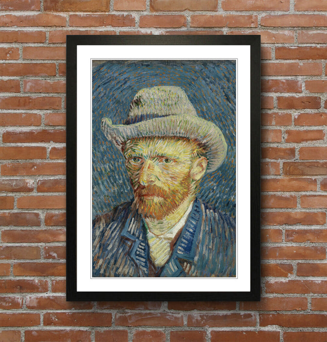 Van Gogh Framed Wall Art – Classic Self Portrait Print | Matte Paper Poster