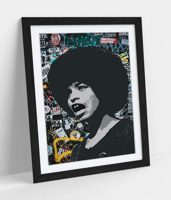 ANGELA DAVIS ACTIVIST GRAFFITI -ART FRAMED POSTER PICTURE PRINT ARTWORK BANKSY