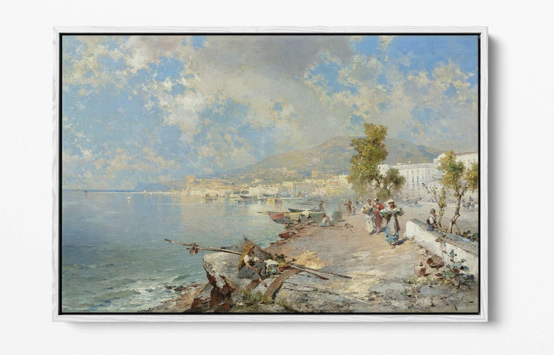 Float Effect Canvas Art – Naples Gulf Painting on Premium MDF Frame