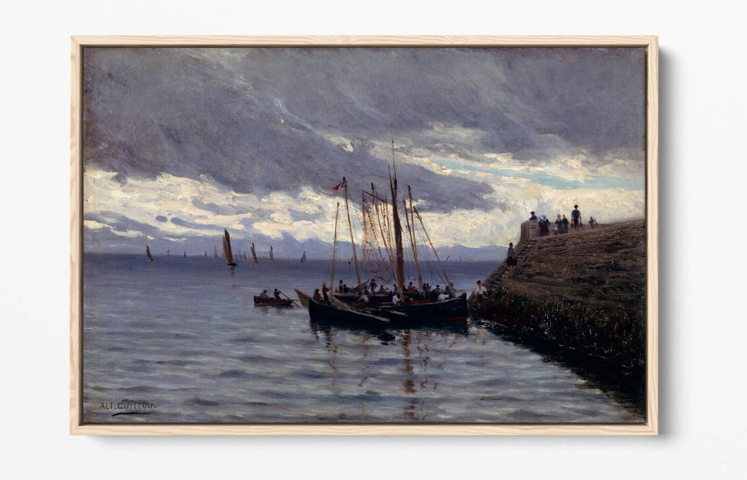 Canvas Wall Art Print – Float Effect Canvas With Sardine Fishermen Design | Handmade UK