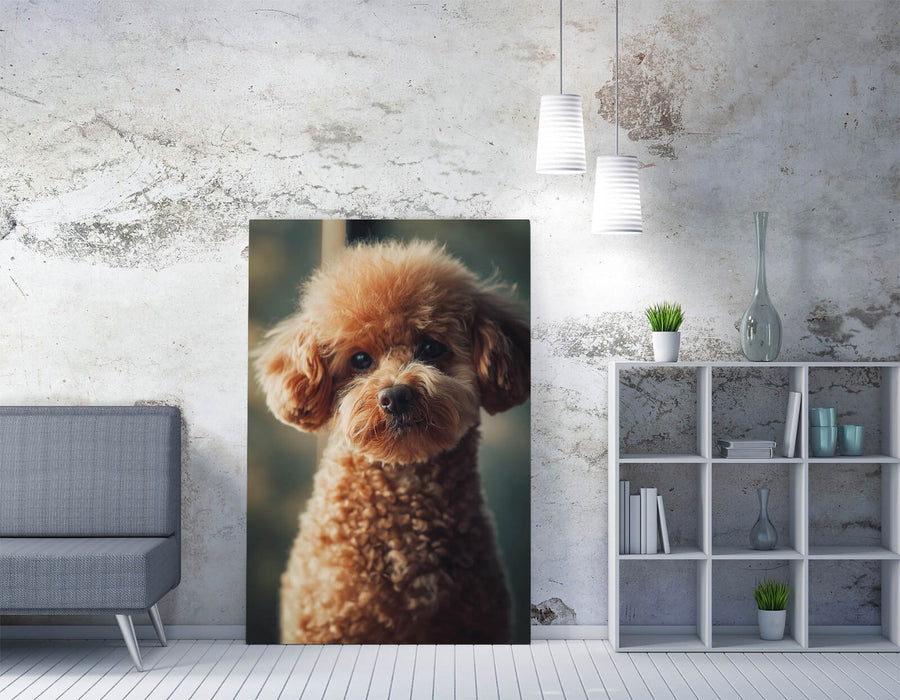 Toy Poodle Canvas Art - Cute Dog Wall Art Ready to Hang Premium Canvas Print