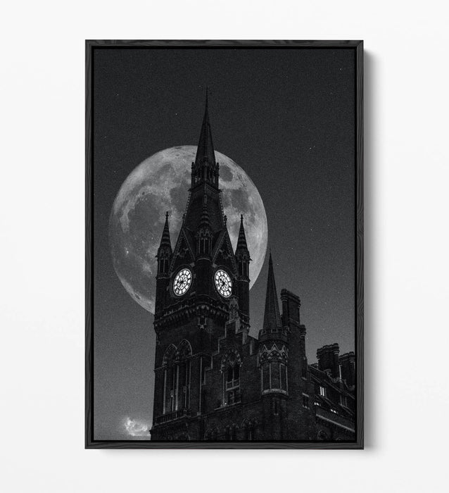 London Canvas Wall Art – Westminster Abbey Full Moon Float Effect Print