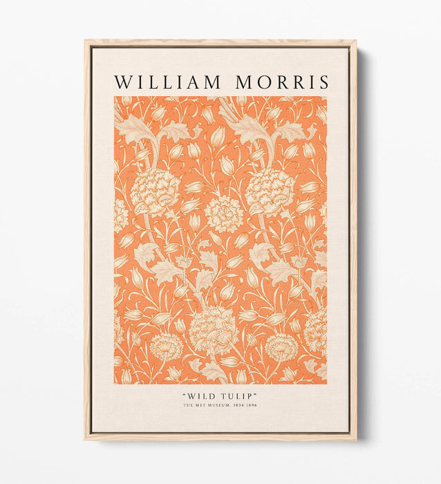 WILLIAM MORRIS 'WILD TULIP' FLORAL HOME DECOR FLOAT EFFECT CANVAS ART PRINT