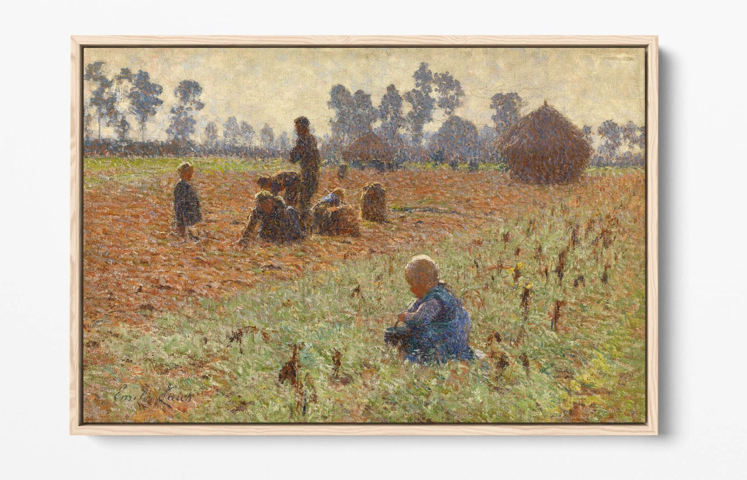 Canvas Wall Art - Emile Claus Gathering Grain Float Effect Canvas Art Print