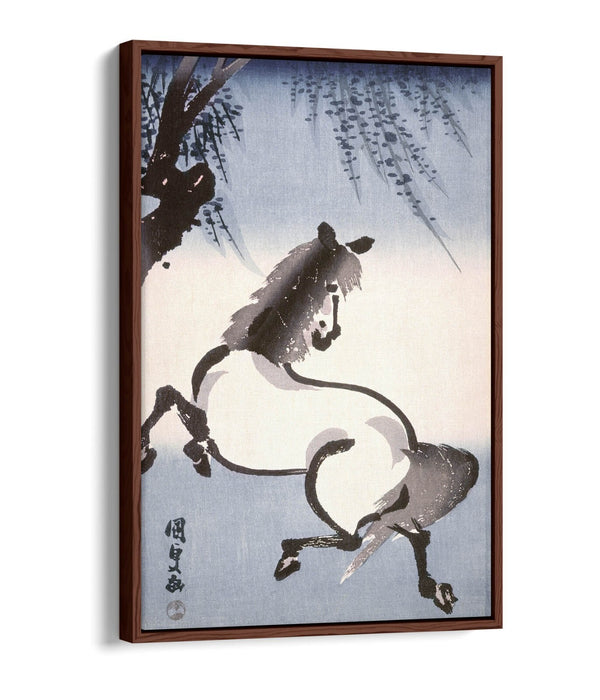 Canvas Wall Art Print - Japanese Horse Artwork With Float Effect Canvas Frame