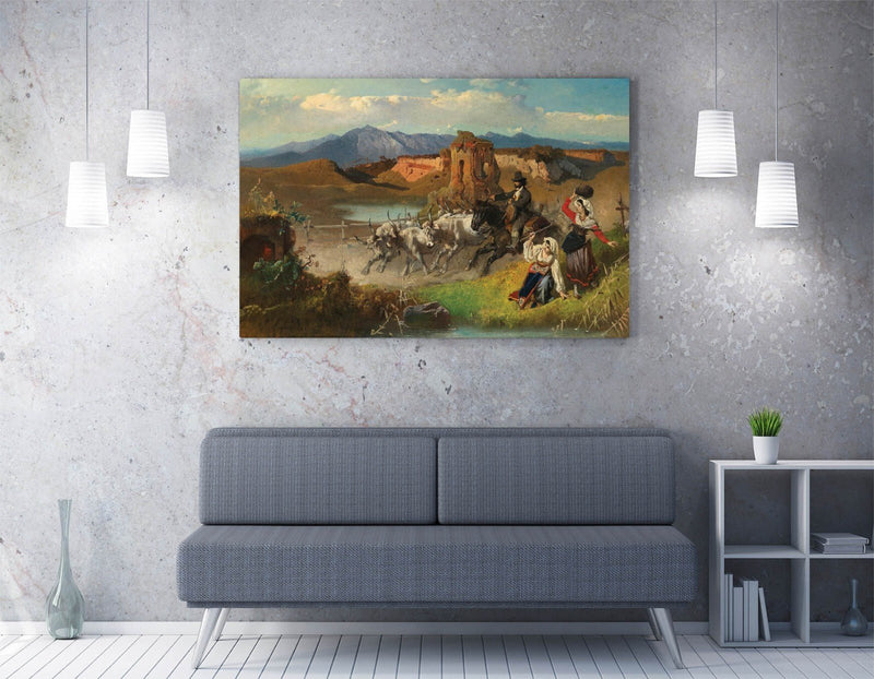 Canvas Wall Art – Anton Romako Bullock Drivers Painting | Handmade Canvas Print