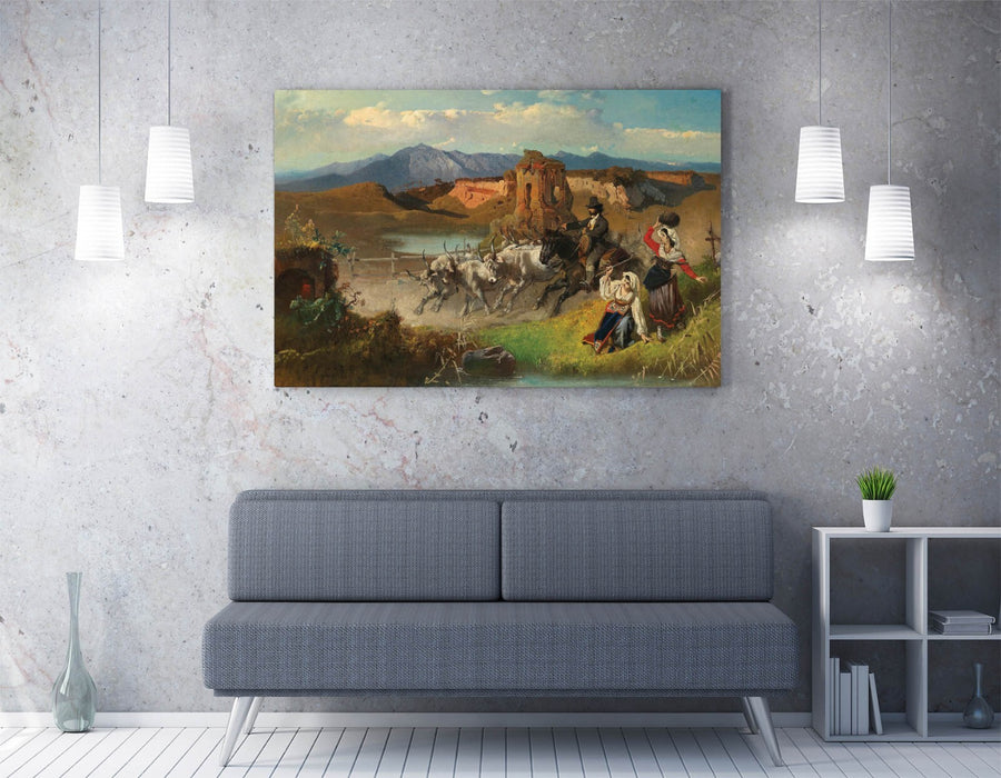 Canvas Wall Art – Anton Romako Bullock Drivers Painting | Handmade Canvas Print