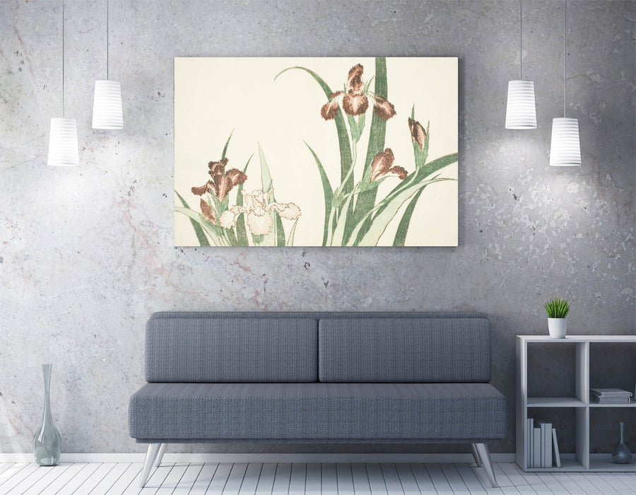 Canvas Wall Art - Hokusai Iris Print | Handmade Japanese Canvas Artwork