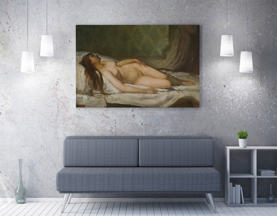 EDUARDO ROSALES, NAKED WOMAN SLEEPING -CANVAS WALL ARTWORK PICTURE PRINT