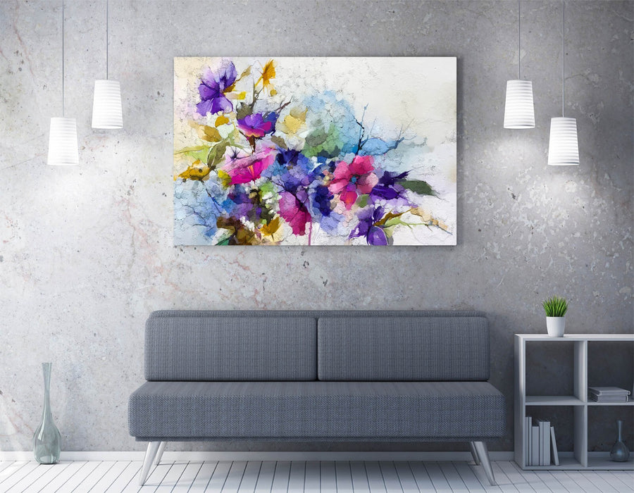 Spring Flowers Canvas - Colorful Floral Print Ready To Hang Wall Art