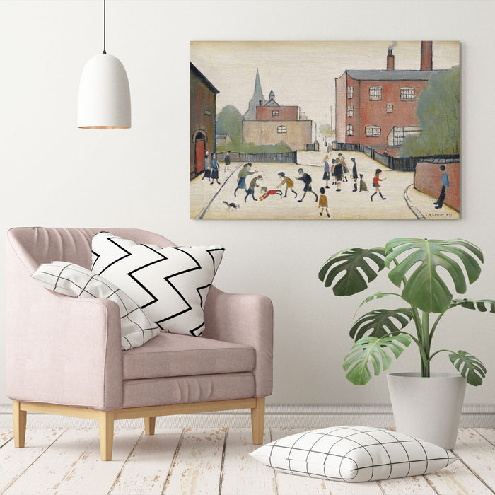 Children Playing CANVAS WALL ART PICTURE PRINT PAINTING FRAMED Ls Lowry Style