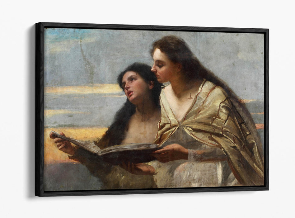 Float Effect Canvas Art - Two Women Painting on Premium Deep Frame, Ready to Hang