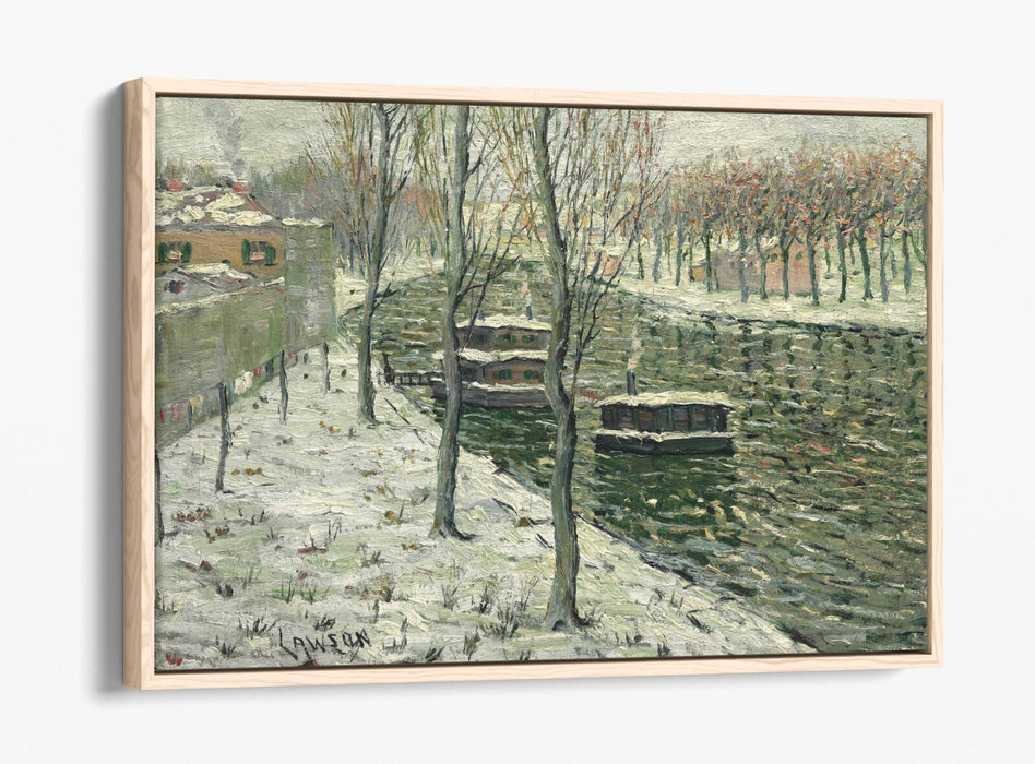ERNEST LAWSON, HOUSEBOATS -FLOAT EFFECT CANVAS WALL ART PIC PRINT