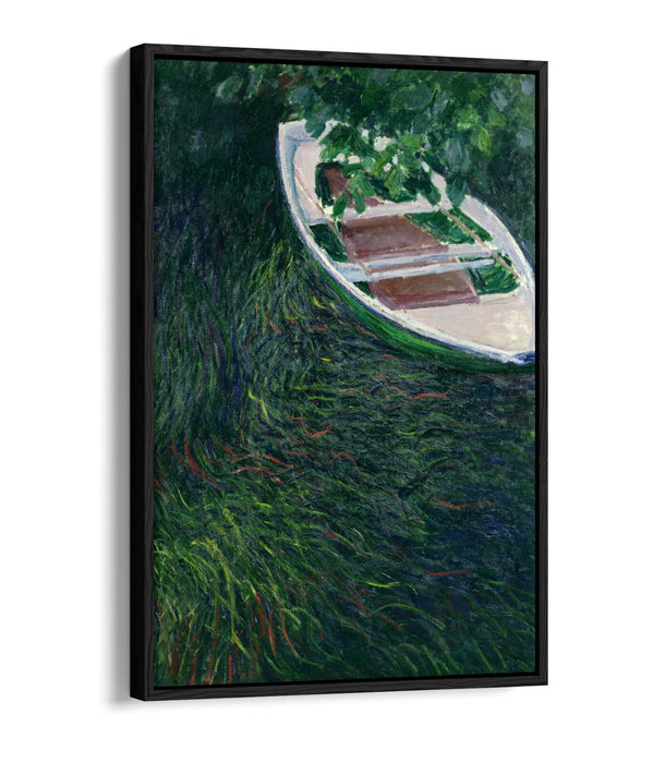 Canvas Wall Art Print – Claude Monet Row Boat Float Effect On Premium Frame