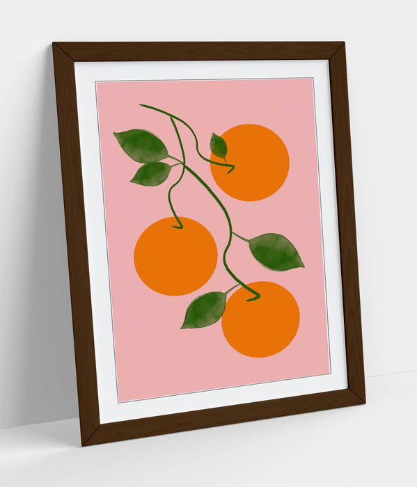 ORANGES ON VINE TRENDY MINIMALIST KITCHEN -FRAMED WALL ART PICTURE PRINT ARTWORK
