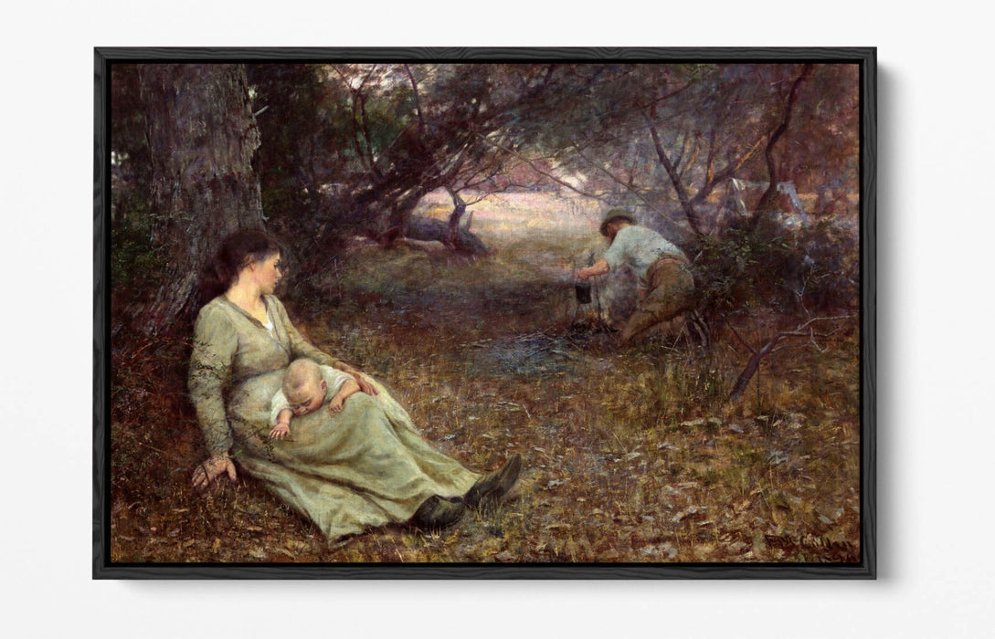 FREDERICK MC CUBBIN, ON THE WALLABY TRACK -FLOAT EFFECT CANVAS WALL ART PRINT