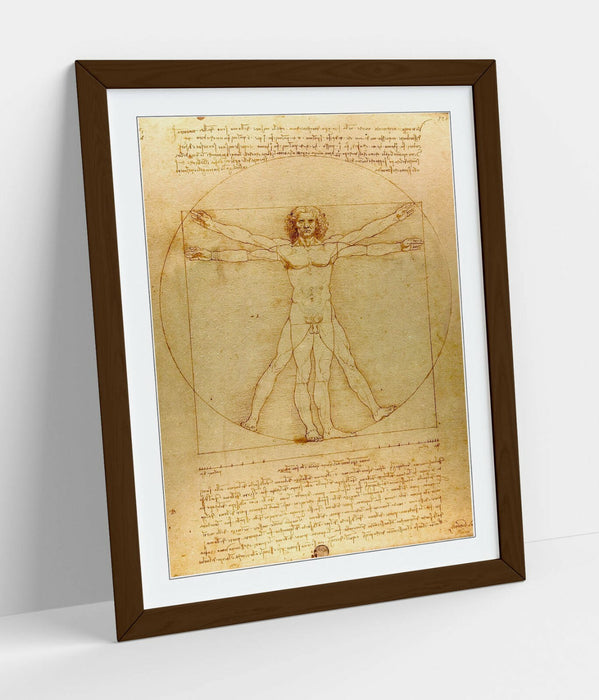 Vitruvian Man Poster – Leonardo Da Vinci Art Framed Vintage Wall Print
