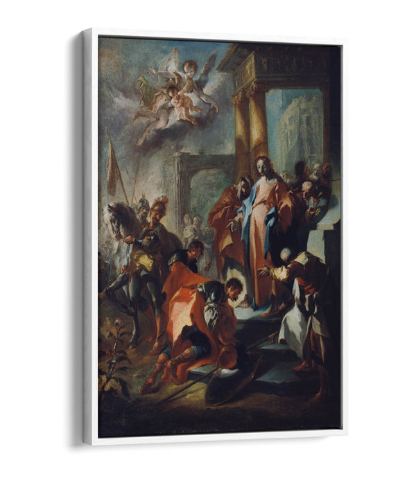 FRANZ MAULBERTSCH, CHRIST AND THE CENTURION -FLOAT EFFECT CANVAS WALL ART PRINT