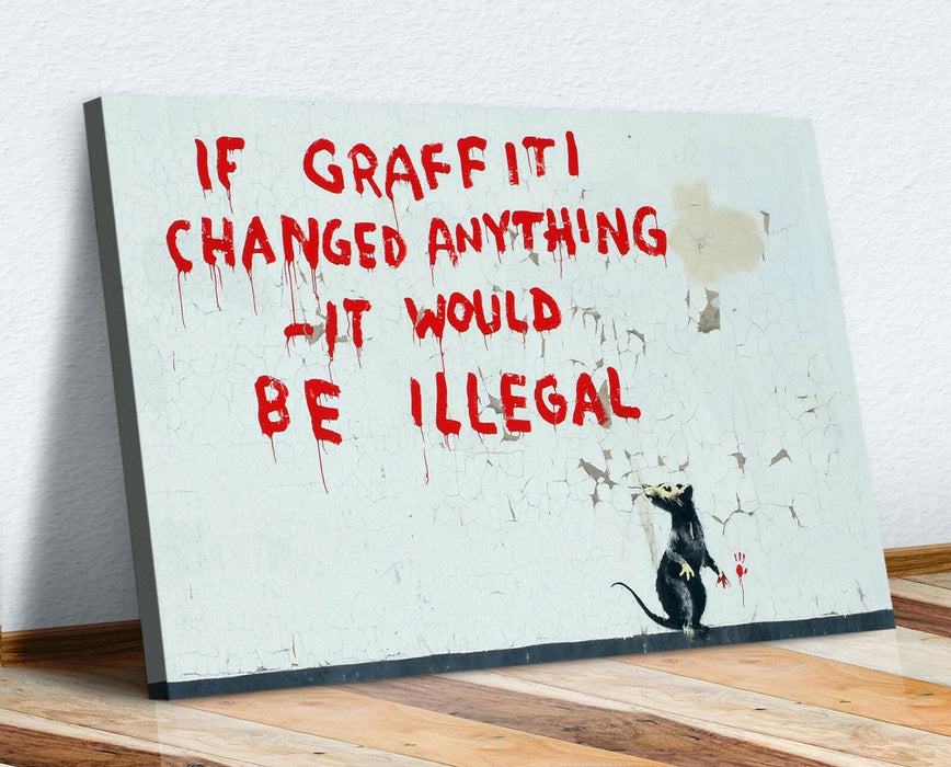 BANKSY CANVAS WALL ART PRINT STREET ARTWORK  IF GRAFFITI CHANGED ANYTHING