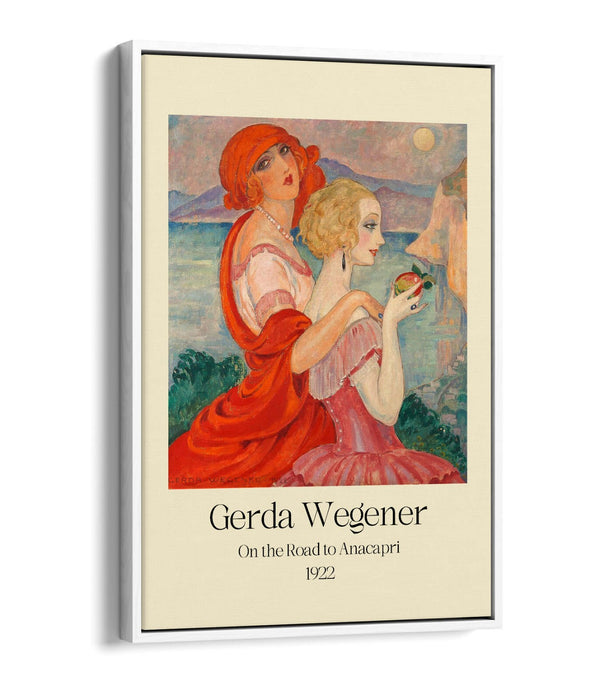Float Effect Canvas Art - Gerda Wegener Road To Anacapri Poster With Premium Varnish Finish