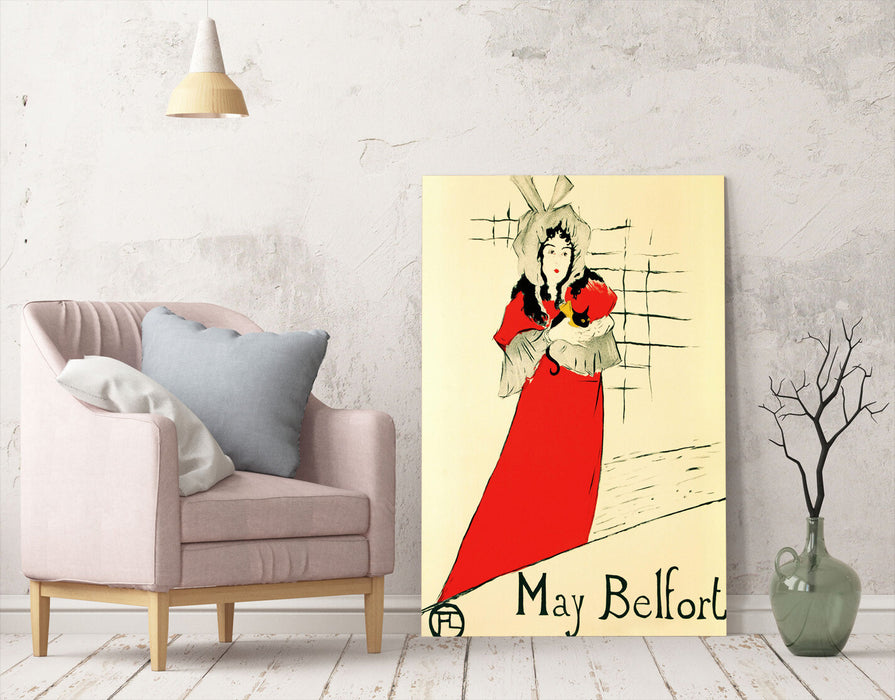CANVAS WALL ART ARTWORK PICTURE PRINT Henri de Toulouse Lautrec May Belfort