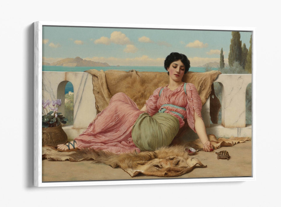JOHN WILLIAM GODWARD, THE QUIET PET -FLOAT EFFECT CANVAS WALL ART PRINT